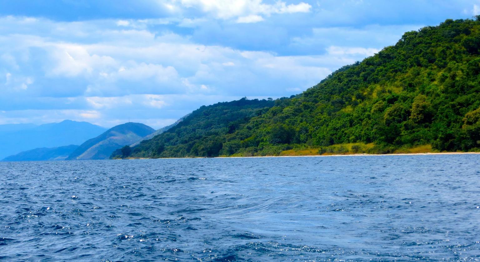 Lake Tanganyika shoreline below Gombe’s forested slopes